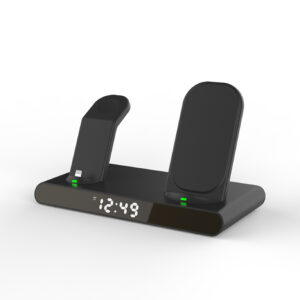 3 in 1 Fast Charging Station with Digital Alarm Clock