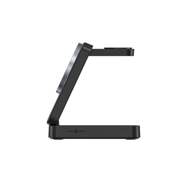 Side view of 3-in-1 wireless charger on white background