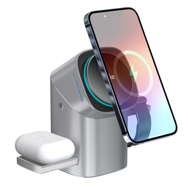 KEEPWIRELESS 3-in-1 Wireless Charging Station with 15W Fast Charging and MagSafe Compatibility - Image 3
