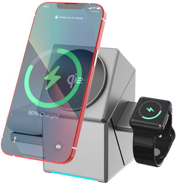 KEEPWIRELESS CubeTrick X 3-in-1 Wireless Charging Station with 15W Fast Charging and MagSafe Compatibility - Image 4